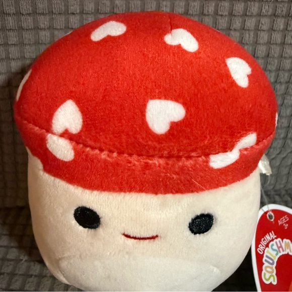 NWT Squishmallows Valentines Day Malcolm the Mushroom 5” Stuffed Plush Hearts - Picture 2 of 5